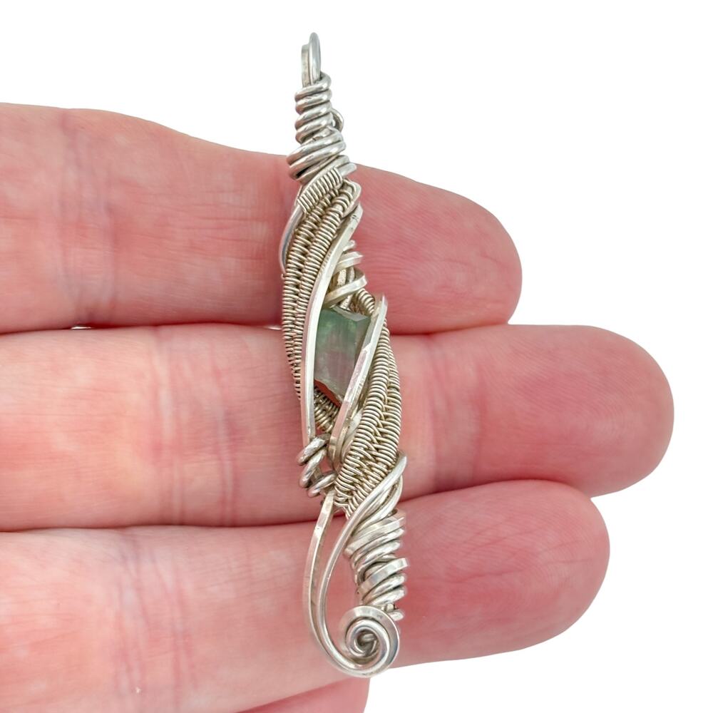 Vintage Sterling Silver 925 Watermelon Tourmaline Pendant